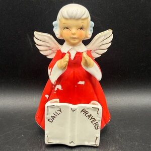 Our Own Import Vintage Mid Century Ceramic Daily Prayers Angel Figurine Figure